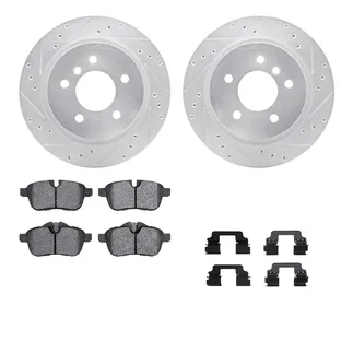 R1 Concepts WGYH1-31101 eLINE Rotor - Drilled & Slotted - Silver W/ Semi-Met Pads